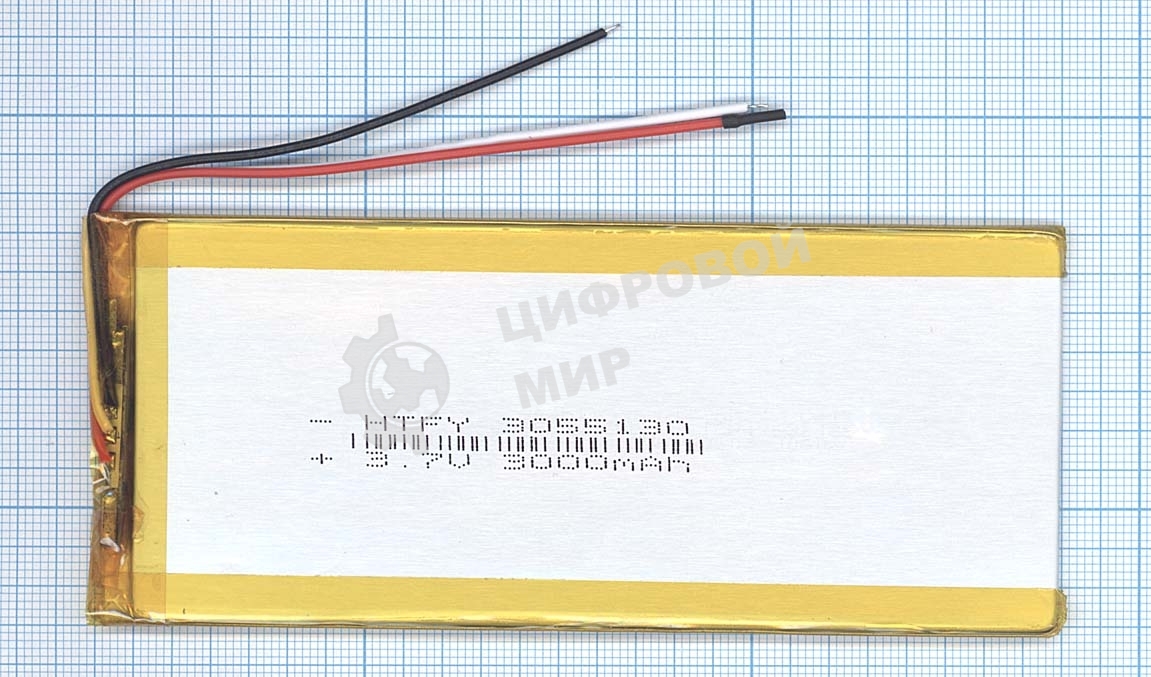Аккумулятор Li-Pol (батарея) 3*55*130мм 3pin 3.7V/3000mAh