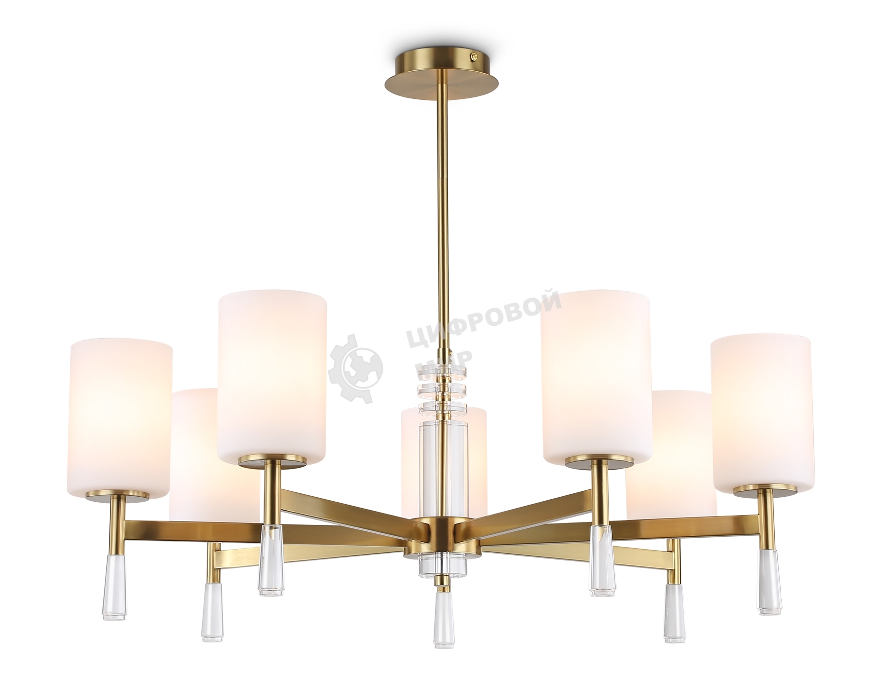 Люстра Ambrella light LH56263/7 BS/FR латунь/белый матовый E27/7 max 60W D750*590