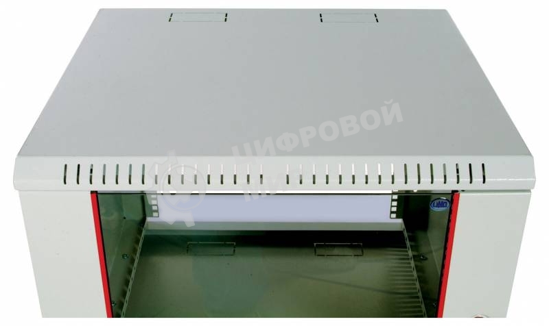Шкаф настенный ЦМО ШРН-Э-6.350 6U 600x350 мм пер. дв. стекл несъемные бок. пан. серый