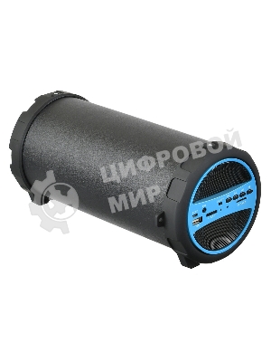 Колонка портативная Hyundai H-PAC220 черный/голубой 10W 1.0 BT/3.5Jack/USB