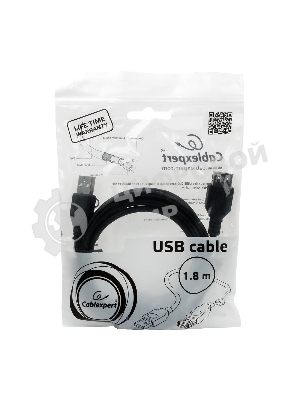 Кабель Gembird PRO USB 2.0 удлинительный 1.8м AM/AF позол.конт., фер.кол., пакет
