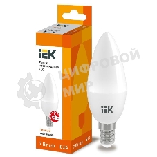 Лампа cветодиодная IEK LLE-C35-7-230-30-E14 ECO C35 свеча 7Вт 230В 3000К E14