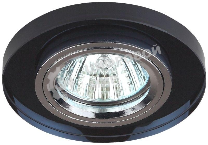 Светильник ЭРА DK7 CH/BK декор стекло круглый MR16 12В 50Вт хром/черный