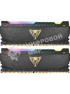 Оперативная память Patriot Viper Steel, DDR4, 32GB (2x16GB), 3600MHz, CL20, DIMM, с радиатором, RGB, черный