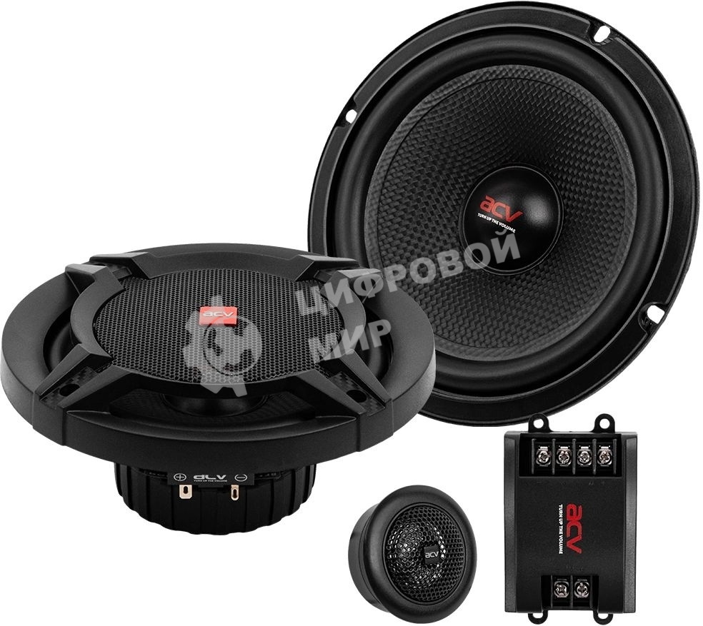 Колонки автомобильные ACV PG-6.2S 200Вт 92дБ 4Ом 16см (6.5дюйм) (ком.:2кол.) компонентные двухполосные