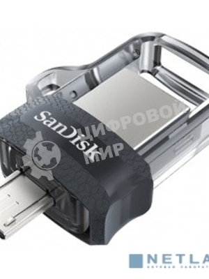 Флешка USB 64 Gb SanDisk Ultra Android Dual OTG, m3.0/USB 3.0, черный