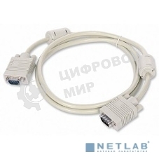 Кабель Gembird удлинитель VGA Premium,1.8м,15M/15F,тройн. экран,феррит. кольца,пакет