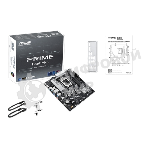 Материнская плата ASUS PRIME B860M-K, LGA 1851, Intel B860, 2xDDR5, 4xSATA, 2xM.2, 1xPCIe 4.0 x16, 2xPCIe 4.0 x1, 1xHDMI, 1xDP, 1x 2.5Gb LAN, 1xUSB-A 10Gbps, 3xUSB-A 5Gbps, 3xUSB-A 2.0, 3x3.5 мм, 7.1, mATX