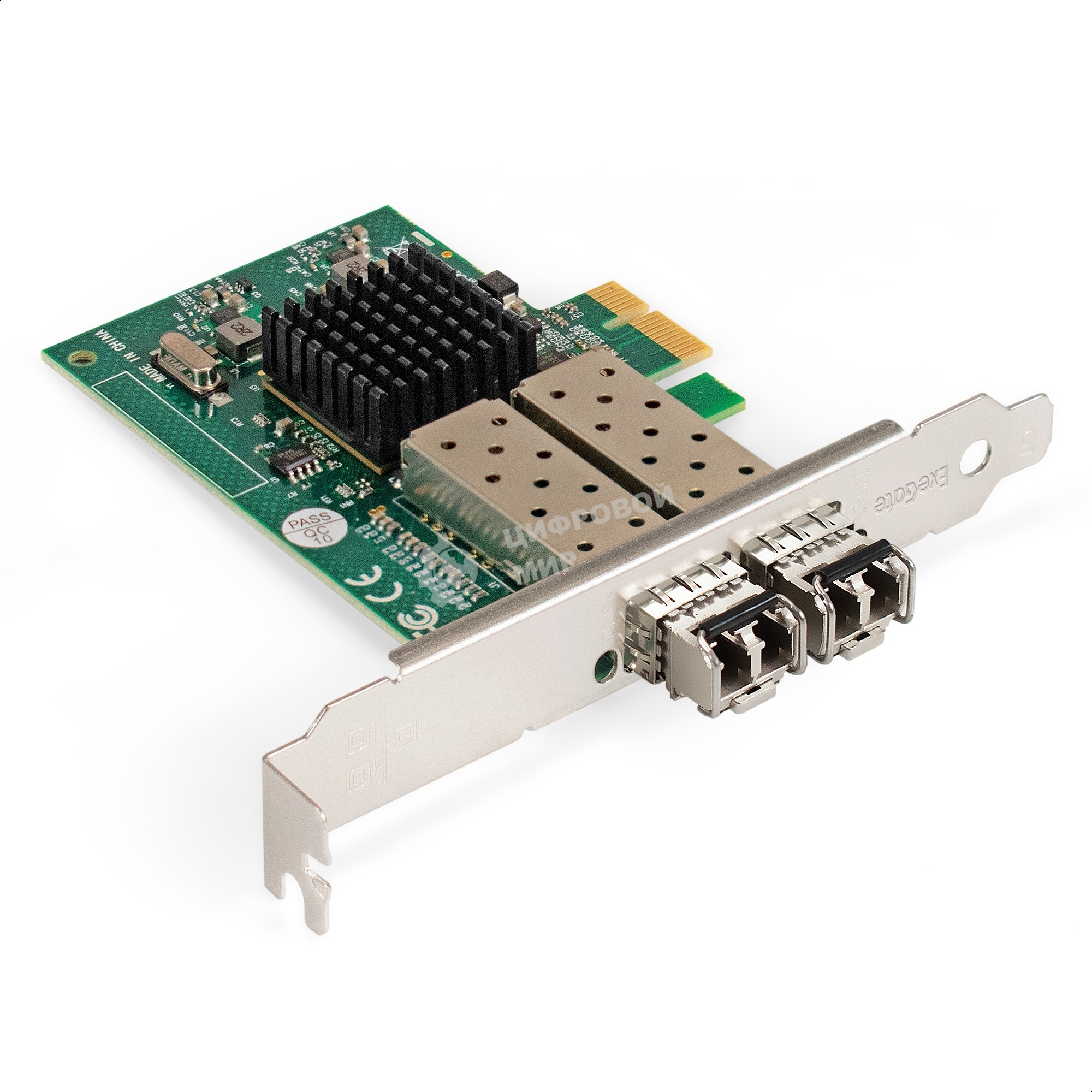 Комплект: Сетевой адаптер SFP ExeGate EXE-82576-F2 + Трансивер Multi-Mode до 550м ExeGate EXT-1G-MM850-LC2-550M (EX296229RUS: PCI-E x1 v2.0, порты 2x SFP (10/100/1000Mb/s), Gigabit Server NIC Intel Chipset 82576-F2 + EX298329RUS: Tx:850/Rx:850 нм, до 550 