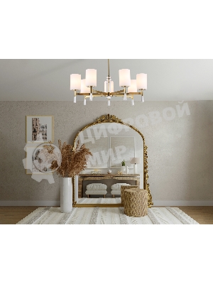 Люстра Ambrella light LH56263/7 BS/FR латунь/белый матовый E27/7 max 60W D750*590