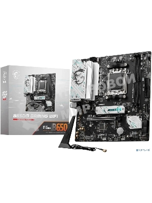 Материнская плата MSI B650M GAMING WIFI, AM5, AMD B650, 2xDDR5, 4xSATA, 2xM.2, 1xPCIe 4.0 x16, 1xPCIe 3.0 x1, 1xDP, 1xHDMI, 1x2.5Gb LAN, Wi-Fi 6E, Bluetooth 5.3, 1xUSB-C 5Gbps, 3xUSB-A 5Gbps, 2xUSB-A 2.0, 1xS/PDIF, 5x3.5 мм, 7.1, mATX