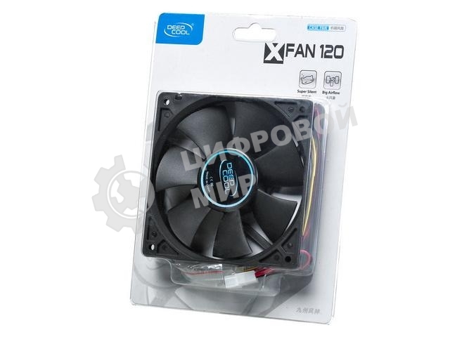 Вентилятор для корпуса DEEPCOOL XFAN 120 черный, 120 мм, 1300 об/мин, 23.7 дБ, 3 pin