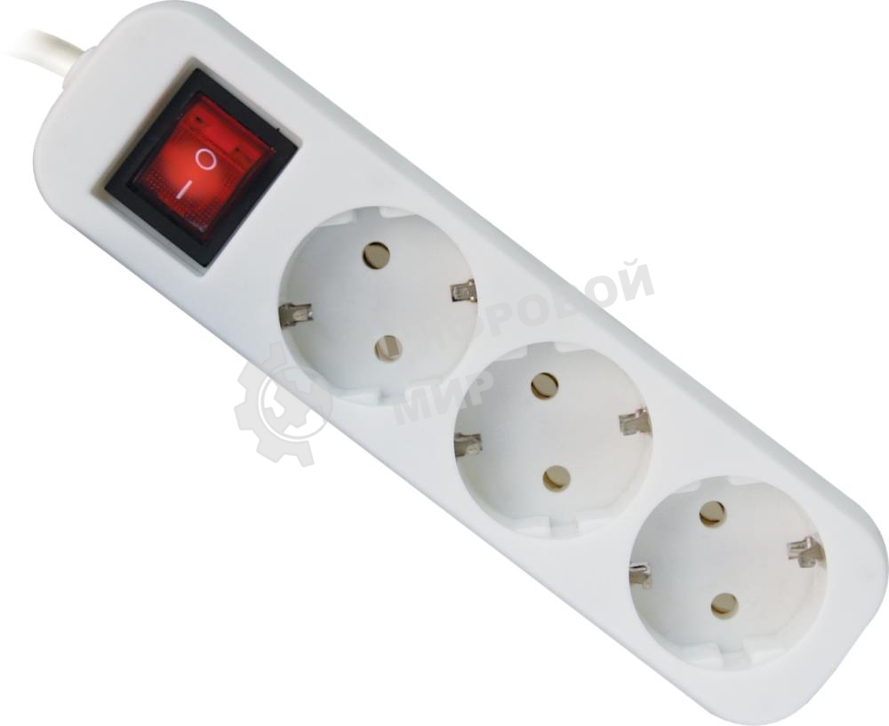 Удлинитель Defender S330 белый 3.0 м, 3 розетки 