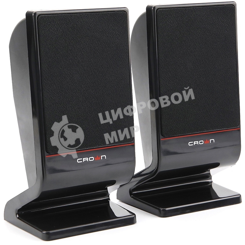Акустическая система CROWN CMS-601 (USB, 6W; управление громкостью, разъем для наушников, кнопка включения, Длина кабеля между колонками 1м;Длина аудио-кабеля и питания 2м.)