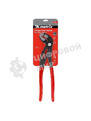 Переставные клещи Matrix 250 мм, кнопочный механизм, хром-ванадий, обливные рукоятки