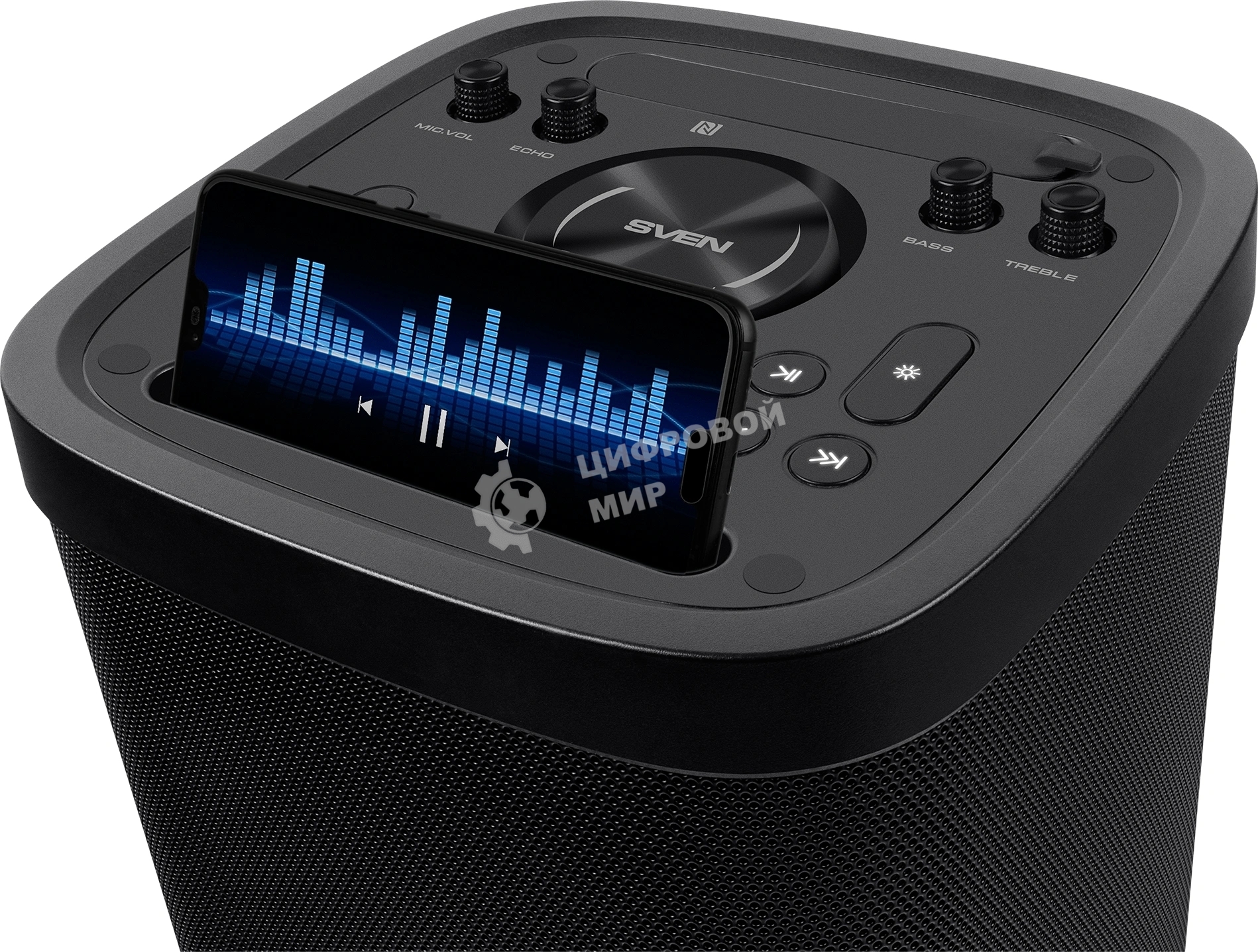 Колонка порт. Sven АС PS-930 черный 150W 1.0 BT/3.5Jack 7200mAh (SV-022402)