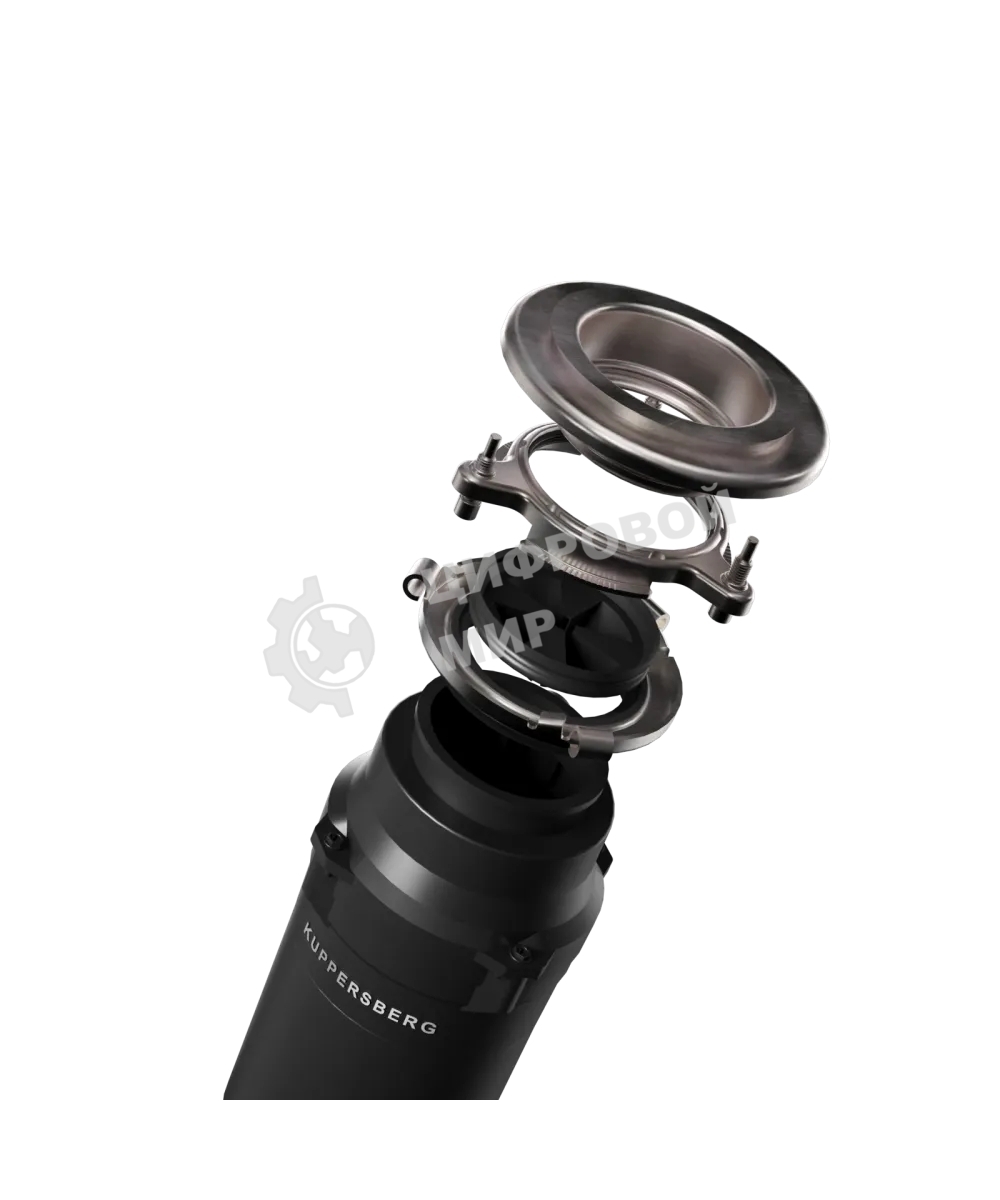 Измельчитель пищевых отходов Kuppersberg WSS 750 B, High-Tech, мощность 750 Вт, 3800-4200 об/мин, защита от перегрева, авто выключение, DC мотор, уровень шума 75 дБ, черный