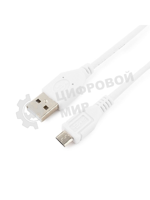 Кабель Gembird/Cablexpert AM/microBM 5P, 0.5м, экран, белый, пакет