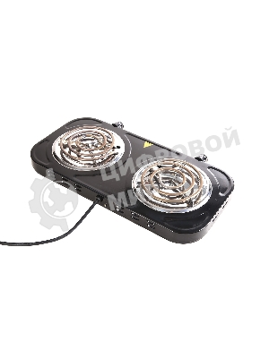 Плита настольная электрическая Energy EN-904В чёрный, 2 кВт, ТЭН, конфорки - 2, нержавеющая сталь, поворотные переключатели