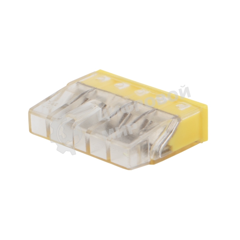 Экспресс-клемма с пастой Rexant СМК 2273-245, 5-проводная 0.5-2.5 мм², прозрачная, блистер (6 шт./уп.)