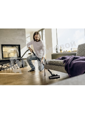 Хозяйственный пылесос Karcher WD 2 Plus V-12/6/18/C желтый, 1000 Вт, уборка сухая/влажная, пылесборник мешок/контейнер, 12 л