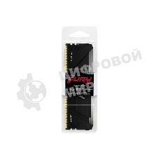 Оперативная память Kingston Fury Beast, DDR4, 32GB (1x32GB), 3200MHz, CL16, DIMM, с радиатором, RGB, черный