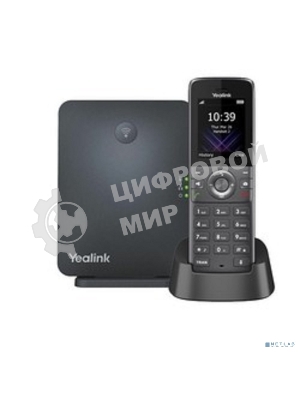 Телефон DECT-трубка Yealink W73P DECT (база W70B+трубка W73H) до 10 SIP-аккаунтов, до 10 трубок на базу, до 20 одноврем. Вызовов