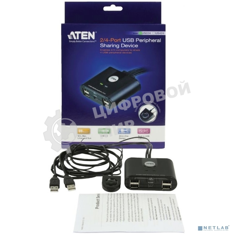Переключатель периферийного устройства USB2 US224-AT ATEN
