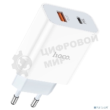 Сетевое зарядное устройство HOCO HC-66076 C97A/PD + QC 3.0/2 USB: Type-A + Type-C/Выход: 5V_9V_12V, 20W/белый