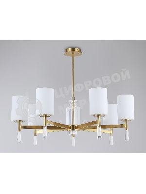 Люстра Ambrella light LH56263/7 BS/FR латунь/белый матовый E27/7 max 60W D750*590