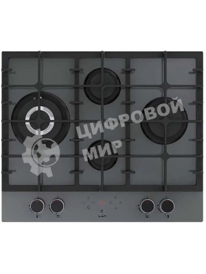 Газовая варочная поверхность Lex GVG 646T GR, 4 конфорки, закаленное стекло, 9250 Вт