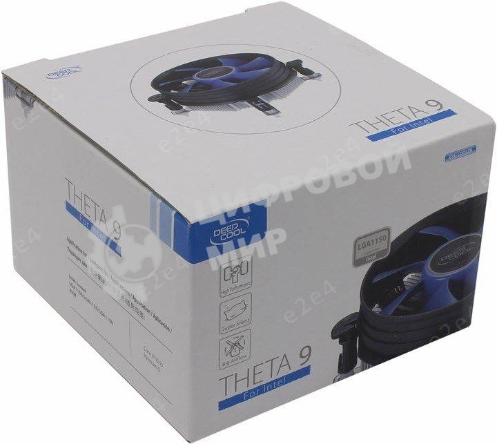 Кулер для процессора DEEPCOOL THETA 9 черный/синий, 92 мм, 2000 об/мин, 27.6 дБ, 3 pin, 65 Вт