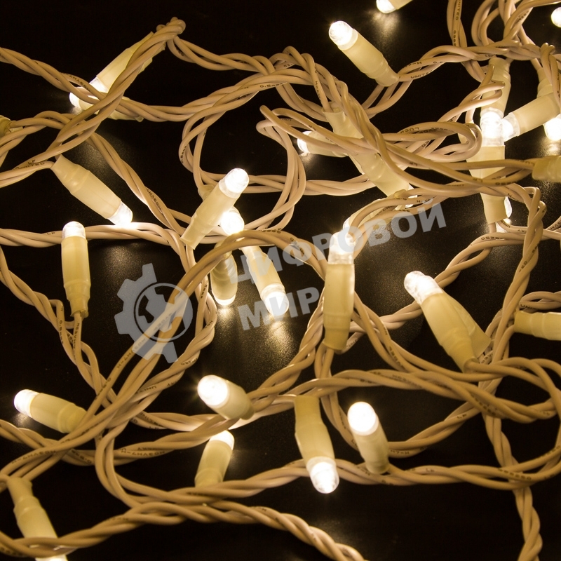 Гирлянда Neon-night Нить 10м, постоянное свечение, белый ПВХ, 230В, теплый белый