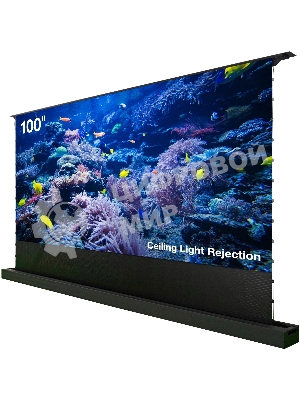 Экран Cactus 125x221 см FloorRising CS-PSFRCLR-221X125 16:9 напольный рулонный черный (моторизованный привод)