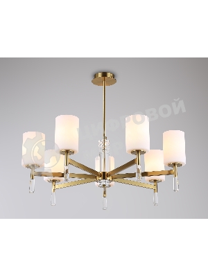 Люстра Ambrella light LH56263/7 BS/FR латунь/белый матовый E27/7 max 60W D750*590