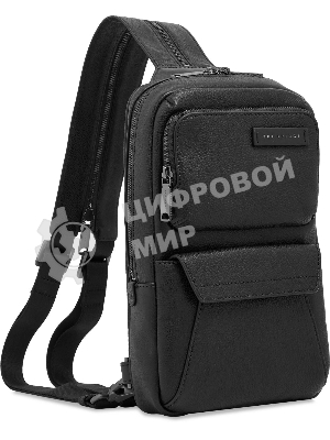 Рюкзак слинг мужской The Bridge Ludovico 053126LZ/7R черный натур.кожа