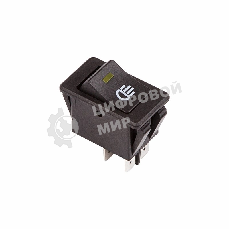 Выключатель клавишный Rexant 12V 35А (4с) ON-OFF с желтой LED подсветкой