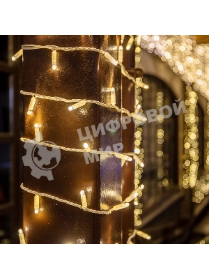 Гирлянда Neon-night Нить 10м, постоянное свечение, белый ПВХ, 230В, теплый белый