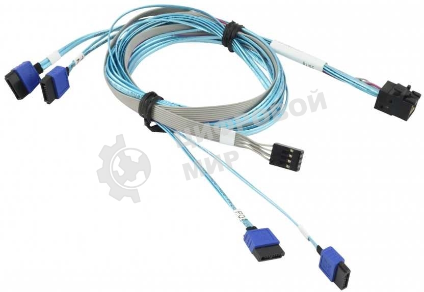 Кабель Supermicro internal mini SAS HD to 4 SATA 12G, 75/75/90/90cm w/75cm SB, S. 30AWG,RoHS/REACH