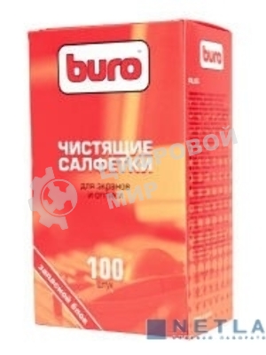 Салфетки Buro BU-Zscreen для экранов мониторов/плазменных/ЖК телевизоров/ноутбуков мягкая упаковка 100шт влажных