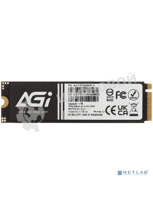 Накопитель SSD AGI AGI1T0G43AI818, 1Tb, PCIe 4.0 x4, M.2 2280, NVMe, R/W 4700/2800