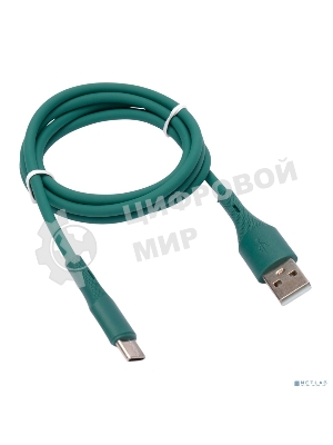 Кабель USB2.0 Cablexpert CC-USB2S-AMCM-1M-GN AM/Type-C, 3А, 18Вт, QC3.0, силиконовый, медь, 1м, зеленый, пакет