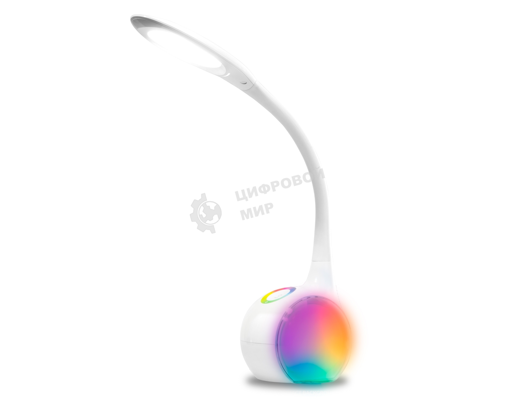Светодиодная настольная лампа с RGB подсветкой Ambrella light DE532 WH белый LED 4200K+RGB 7.5W