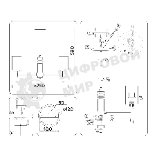Люстра Ambrella light LH56263/7 BS/FR латунь/белый матовый E27/7 max 60W D750*590