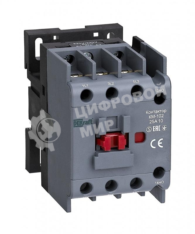 Контактор DEKraft 25А 230В АС3 АС4 1НЗ КМ-102