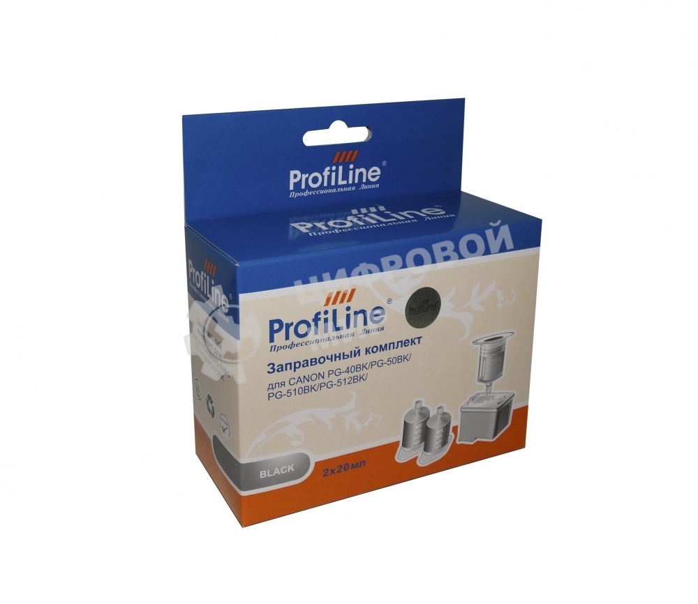 Чернила PL-PG 40BK/PG 50BK/PG 512, для принтеров Canon Pixma MP450/PM170/PM150/iP6220D/iP6210D/iP2200/iP1600/iP1800, 2x20 мл черный водн ProfiLine