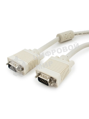 Кабель Gembird/Cablexpert VGA Premium, 15M/15M,5.0м, серый, тройной экран, феррит.кольца