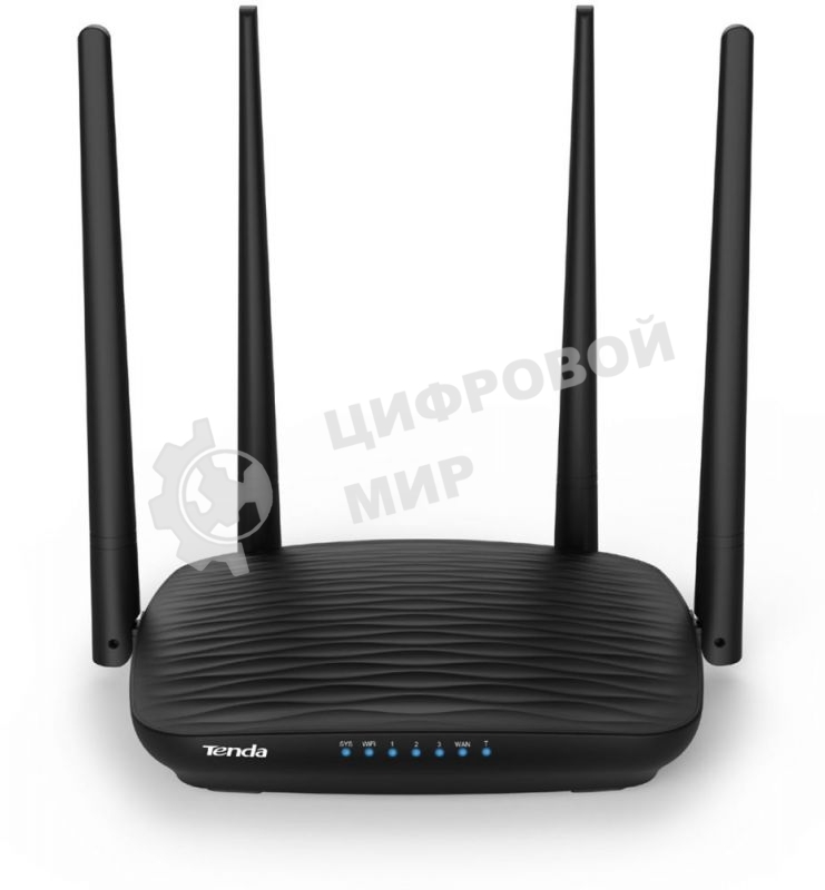 Маршрутизатор Tenda AC5 1200Mbps 11AC wave2Router, MU-MIMO,1Ghz CPU，4X5dbi Antennas, 1X100Mbps WAN, 3x100Mbps LAN,WiFi On/Off Switch,Universal Rep