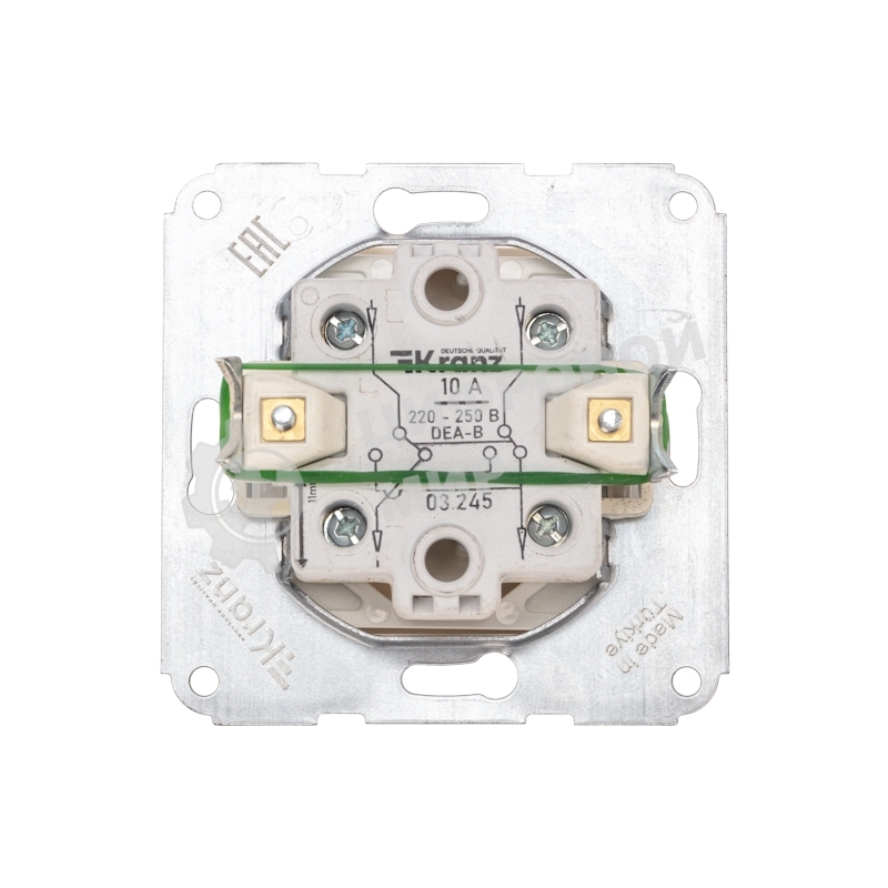 Переключатель Kranz DEA 1кл перекрест. с/у 10А мех. бежевый (1/10/120)