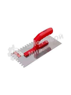 Гладилка Matrix стальная, 280 х 130 мм, зеркальная полировка, пластмас. ручка, зуб 8 х 8 мм